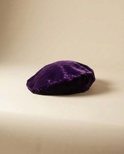 Vintage Purple Velvet Beret Hat, Rich Plum Velvet Tam, Classic French Style