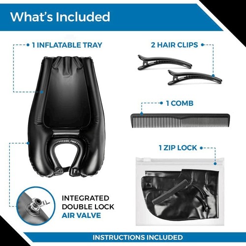 Cuenco de champú inflable portátil para lavar el cabello más viejo en casa - Imagen 8 de 8