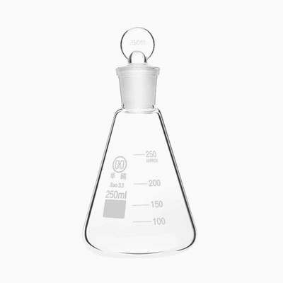 250ml Transparent Erlenmeyer Flask with Stopper Chemistry Laboratory Glassware