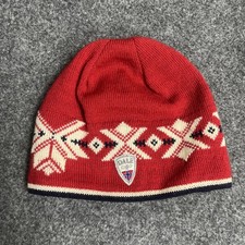 Dale Of Norway Hat Women's One Size Red Fair Isle Nordic Ski Cap Wool snowflake