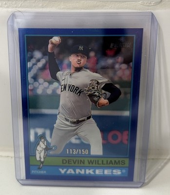 DEVIN WILLIAMS 2025 Topps Heritage #376 Blue Refractor 113/150 Yankees