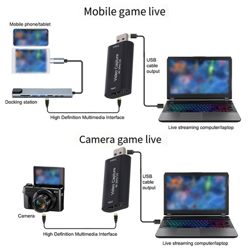 Schwarze Farbe 4K Video Capture -Karte Kompaktes Design Spielstreaming F��r PS4 - Bild 11 von 12