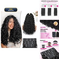 6 Pcs Curly Clip In Hair Extensions 14 Inch Protein Fiber