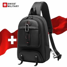 SWISS MILITARY Chest Bag Anti-Thief Men Crossbody Waterproof Travel Shoulder Bag