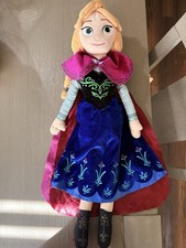 DISNEY STORE Frozen Anna Plush Doll 20" Stuffed Princess Adventure Outfit...