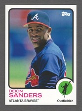DEION SANDERS 2014 Topps Archives SP #242 Base Set Shortprint Braves 1973 Style
