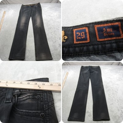 Rock Revival Denim Jeans Womens 29 Black Amy Skinny Zip Fly Embellished 29x33