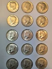 15x USA Silver Kennedy Half Dollars 1966-1969 40% Silver
