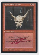 Miscut Metallic Red Signed German Orcish Oriflamme LP FBB Artist Dan Frazier MTG