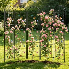 2x Garden Trellis for Climbing Plants 84x38  Rustproof Metal Flower Rose Trellis