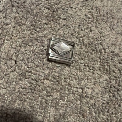 Neu Weiß Diamant Form Silber Charm passt allen 9mm Klassisch Italienisch Armband,
