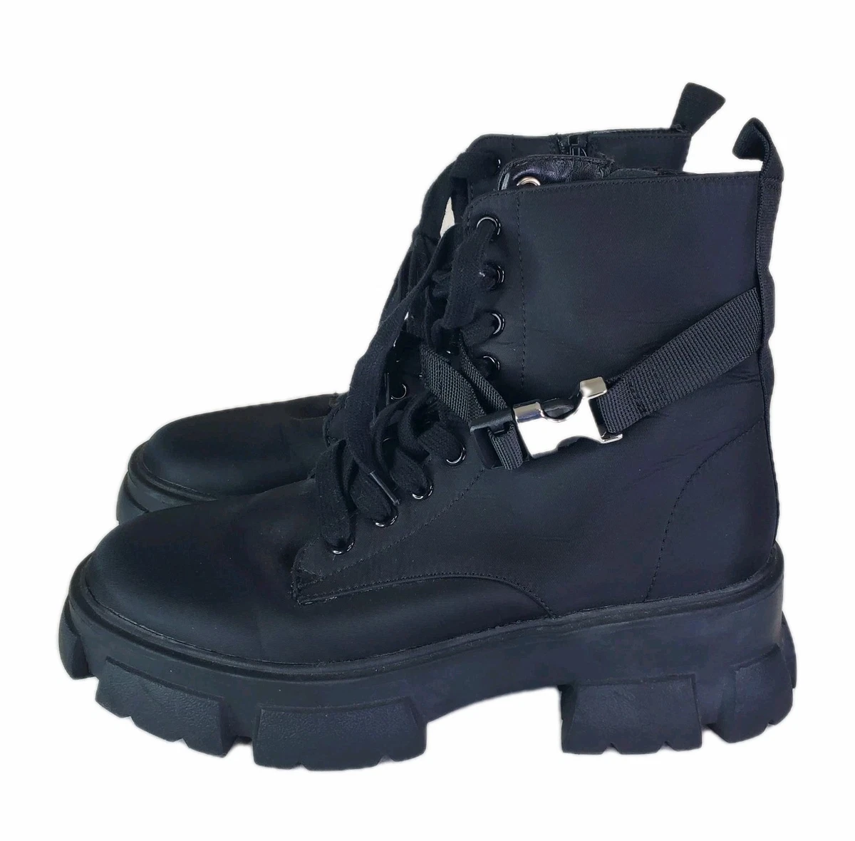 Steve Madden Black non leather Combat Boots brand new unworn Steve Madden Casual Combat Medium (B, M) Women main image 2
