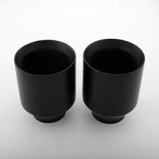 Tri-hybers Black Exhaust Tips 3 Inlet 5 Out 6.5 Length Straight Cut Dual Wall