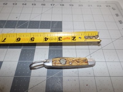 Vintage Utica Girl Scout 2 Blade Folding Pocket Knife w/ bone handle