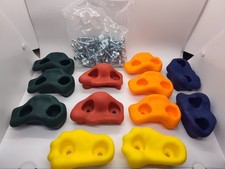25pc Multicolor Rock Wall Climbing Holds Playground Set W/ Hardware