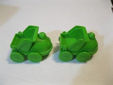 Lot of 2 1991 McDonald's Green Hardworking Burger Dump Truck Happy Meal Toys