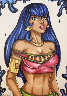 Tula, Piraten des dunklen Wassers Mini, Fan Art, ORIGINAL signiert, Marker, A5 grob.