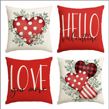 SET OF 4 18X18 Love Heart Pillow - Covers - Love Cushion Covers Valentines Day