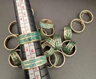 Vintage Sterling Silver Chipped Turquoise Inlay Band Eagle 3 Taxco Mexico Ring