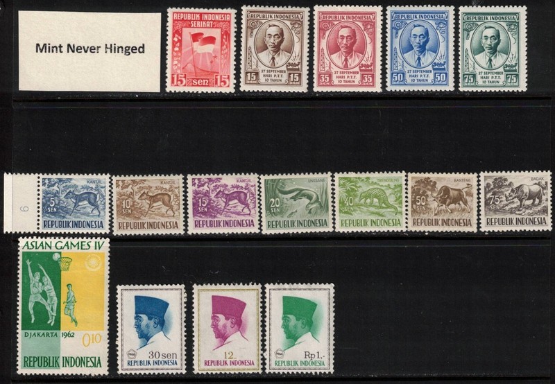 102 Different Indonesia, Mint and Used, Cat $132
