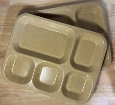 Pair Of Military Melamine Mess Hall Cafeteria Trays Free Shipping!