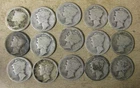 Fifteen 1916 Dated Mercury Dimes