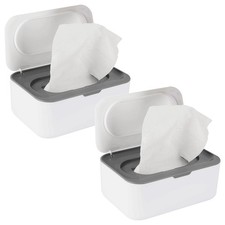 2 Pack Baby Wipes Dispenser, Wipes Case Baby Wipe Holder Keeps Wipes Fresh, N...
