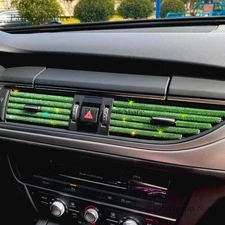 Green 10x Car Air Conditioner Outlet Vent Bling Diamond Decor Strips Trim Covers
