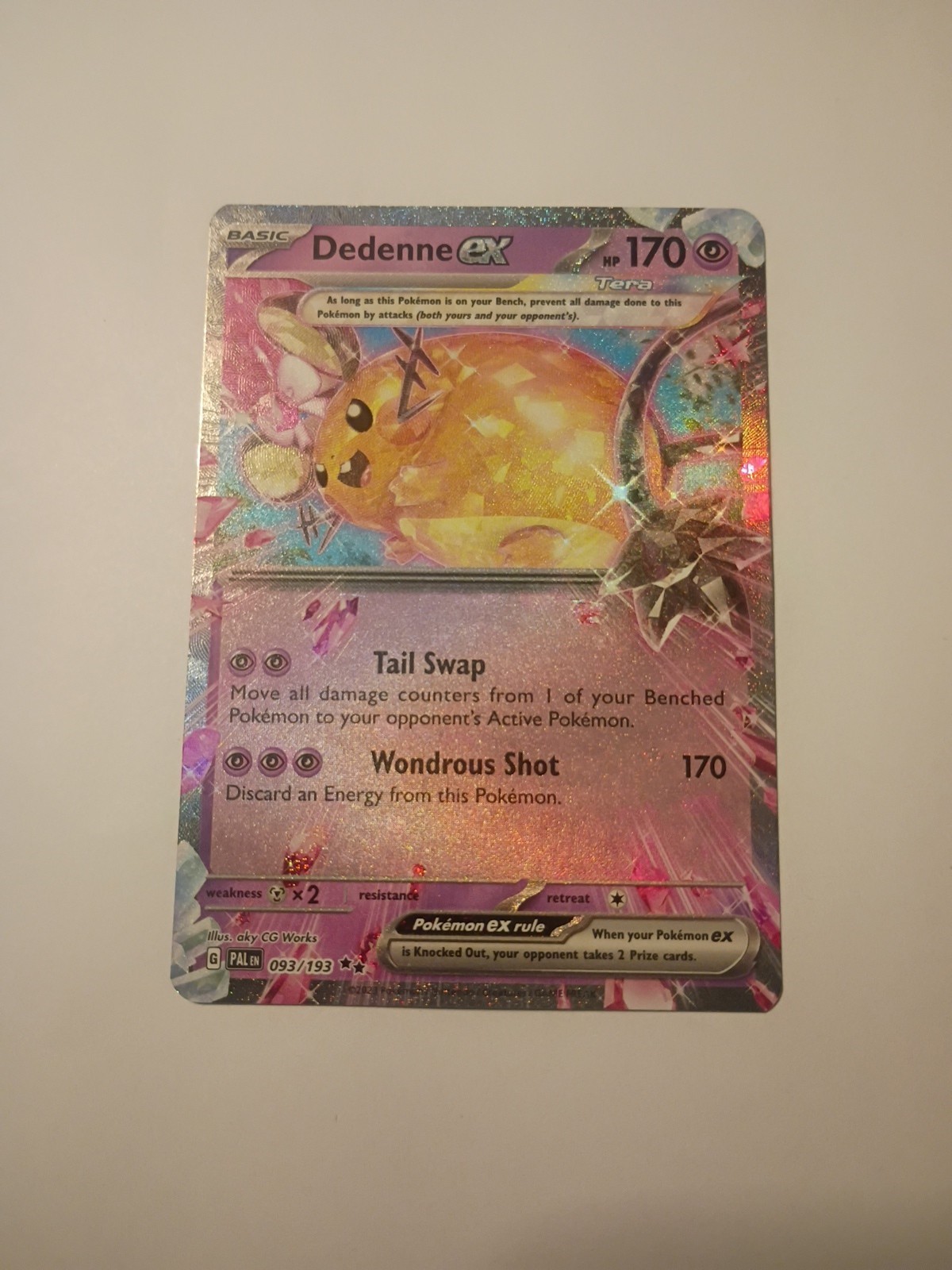 Dedenne ex 093/193 Sv02: Paldea Evolved Holo - Pokémon Card - NM