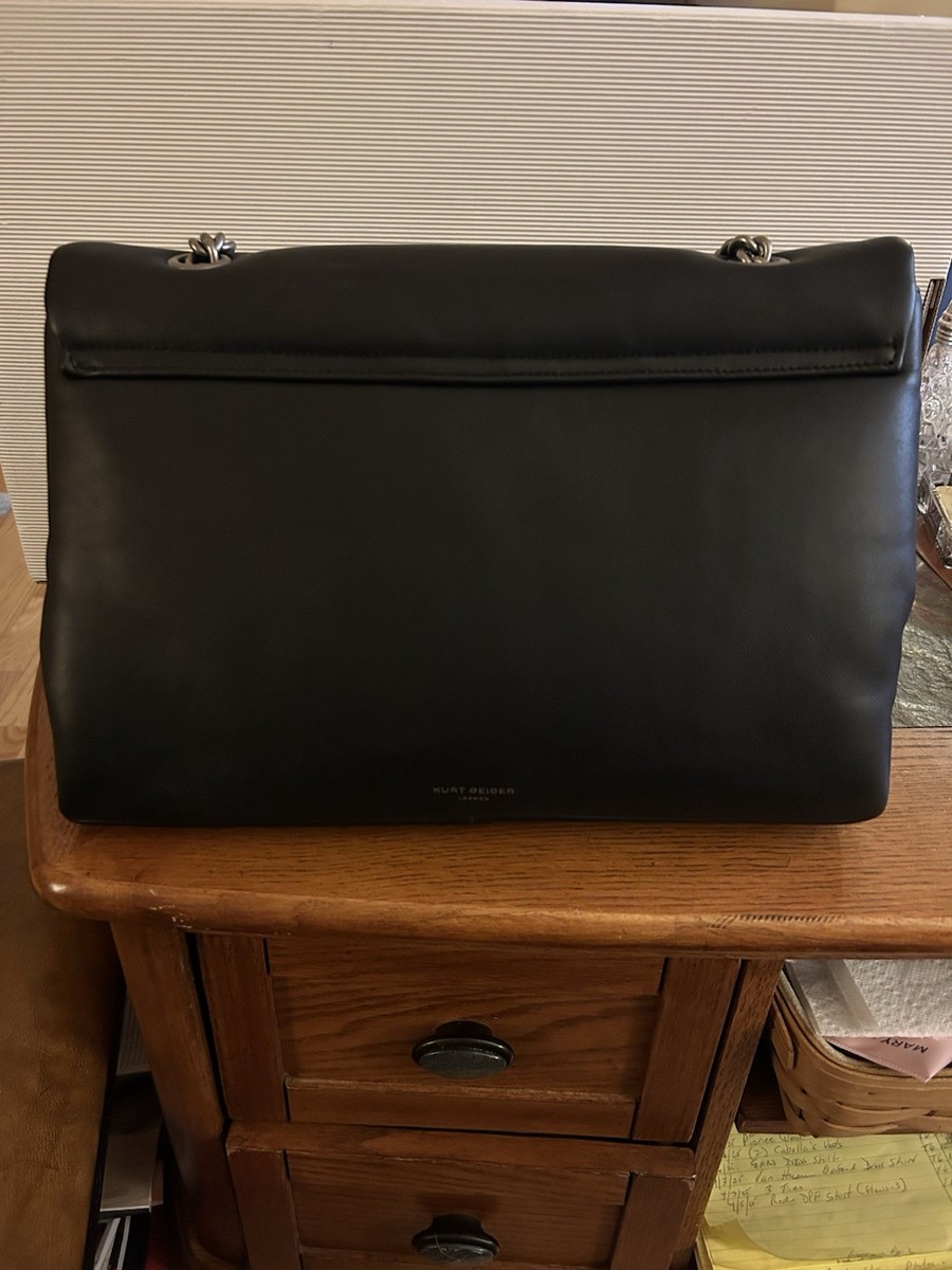KURT GEIGER LONDON XXL KEW BAG Soft Black Puff Leather