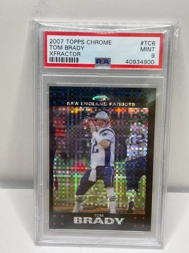 2007 Topps Chrome Refractor #TC6 Tom Brady PSA 9 Mint Patriots HOF POP 110