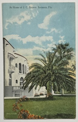 #ad #ad At Home Of J.C. Brown Sarasota Florida FL Unused Antique Postcard $9.95