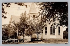 Lost Nation Iowa IA Union Church Real Photo Postcard RPPC 1908