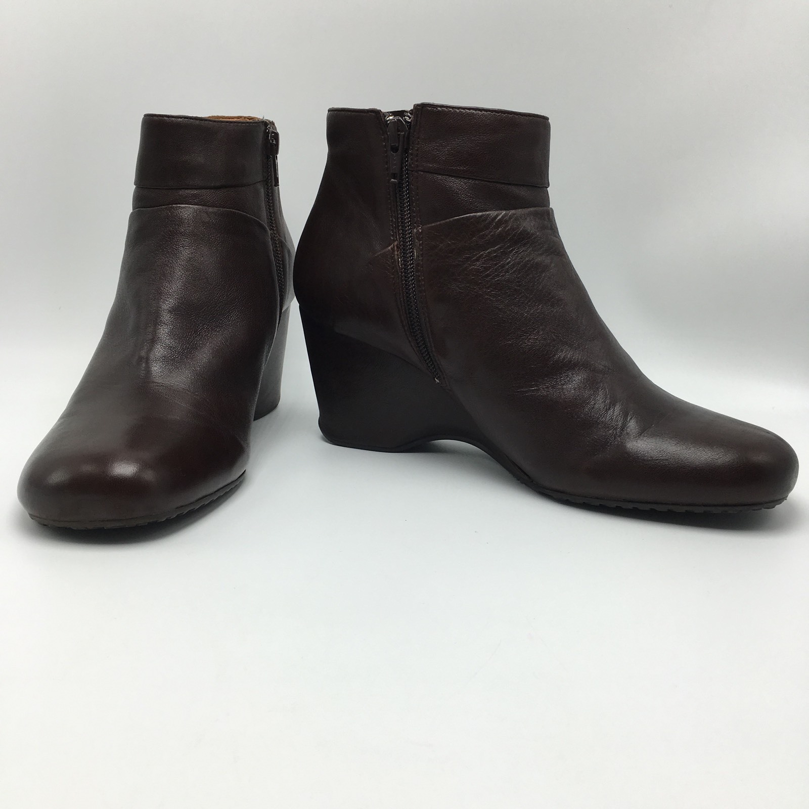 Gentle Souls Rider Ankle Boot Brown Glove Leather Side Zip Wedge Womens Size 9 Gentle Souls Rider Ankle Boot Brown Glove Leather Side Zip Wedge Womens Size 9