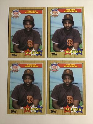 1987 Topps ALL STAR  #599 TONY GWYNN  - 4 CARDS LOT - NM-MINT - 4943
