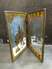 Stained Glass Christmas Tree singing children snow animals winter Folding Frame