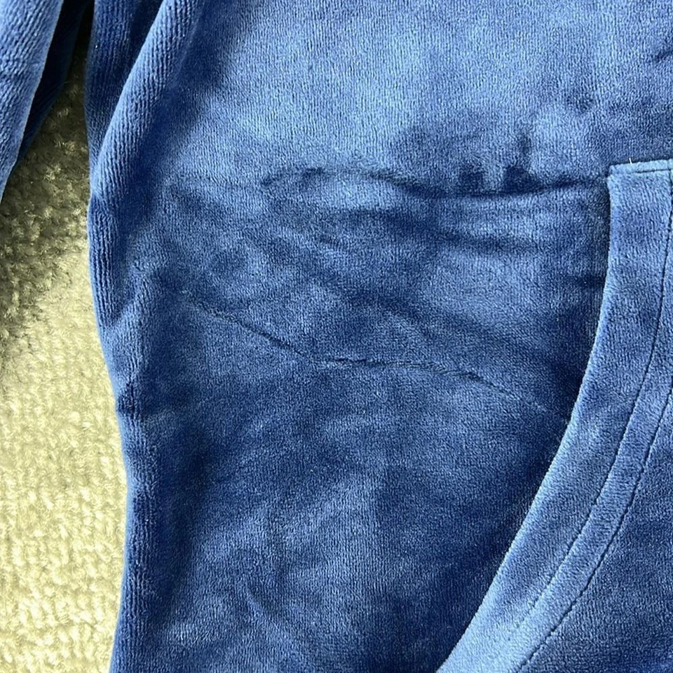 Juicy By Juicy Couture Cremallera Sudadera con Capucha Sudadera Azul Terciopelo M Y2K Foto 3 de 4