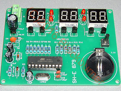 1 Kit 6 Bit LED Quarzo Digitale Orologio Orologio Kit - 89C2051, 6-12 V - Foto 12