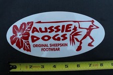 Aussie Dogs Original Sheepskin Footwear Clear Red OG V36 Vintage Surfing STICKER