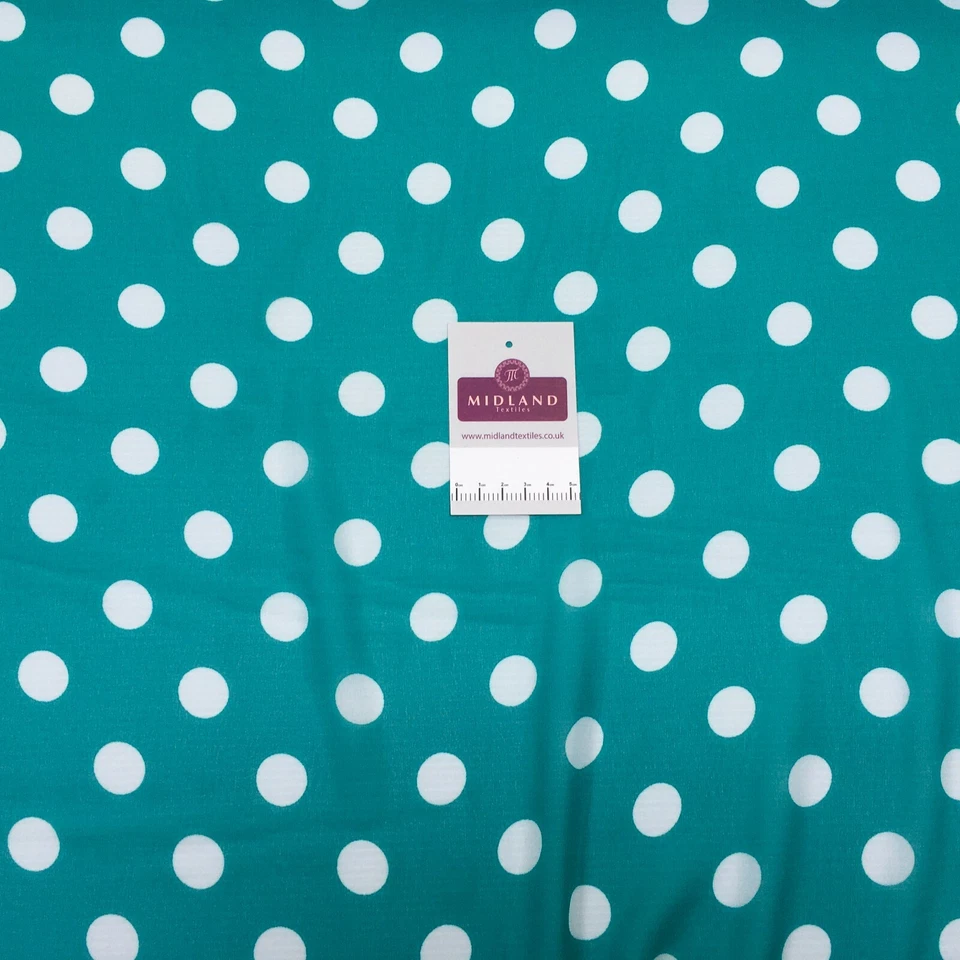 £2.99 Jade Polka dot spotted Georgette chiffon Fabric M1400-31 Mtex - Image 4 of 4
