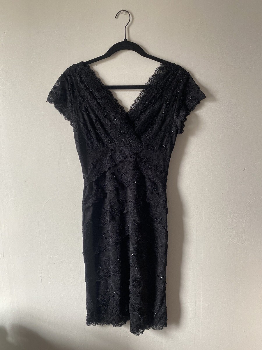marina beaded lace dress Black and Cocktail Women's Size 4 Blush Approximately 36.5In From Womens 2019 V2 Day to Night Outfit Sizes:Large/X-Large