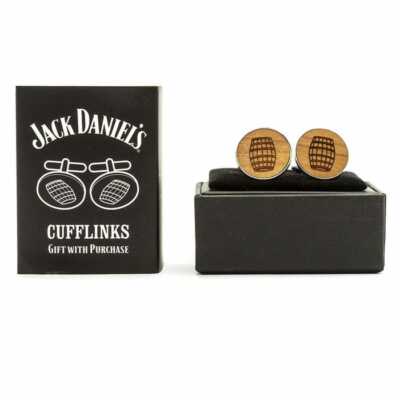 Offizielle Jack Daniel's Whisky Eichenfässer Manschettenknöpfe in Schachtel Geschenk