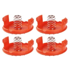 Durable Garden Tools Trimmer Spool Cap Covers and Spring for Black-Decker 4-Pack