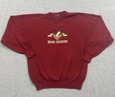 Vintage Ducks Unlimited Sweater XL Embroidered Knit Pull-Over Nature Outdoors