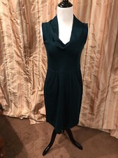 Ann Taylor Green Wool Cowl Neck Dress 00