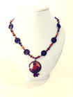 Brown Necklace with Copper Pendant