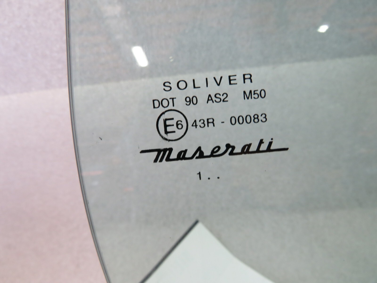 Maserati M138 Spyder, RH, Right, Front Door Glass, Used, P/N 66137900