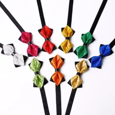 Men's Pre-tied Diamond Tip Shiny Bow Tie Wedding Party Formal Business Bowtie