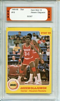 1985-86 Star #18 Hakeem Olajuwon SSA 10 Gem Mint 2nd Year Houston ...
