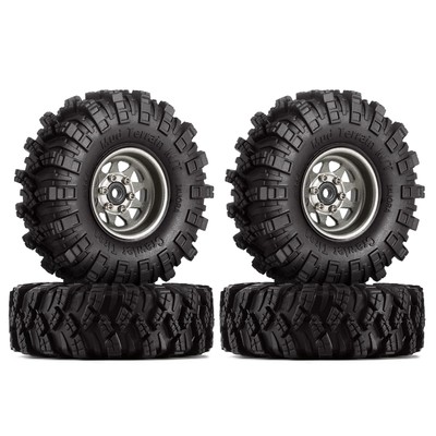 INJORA 1.0 Beadlock Wheel Mud Tires Set Deep Dish 1.0'' Wheels Tires for 1/18 ...